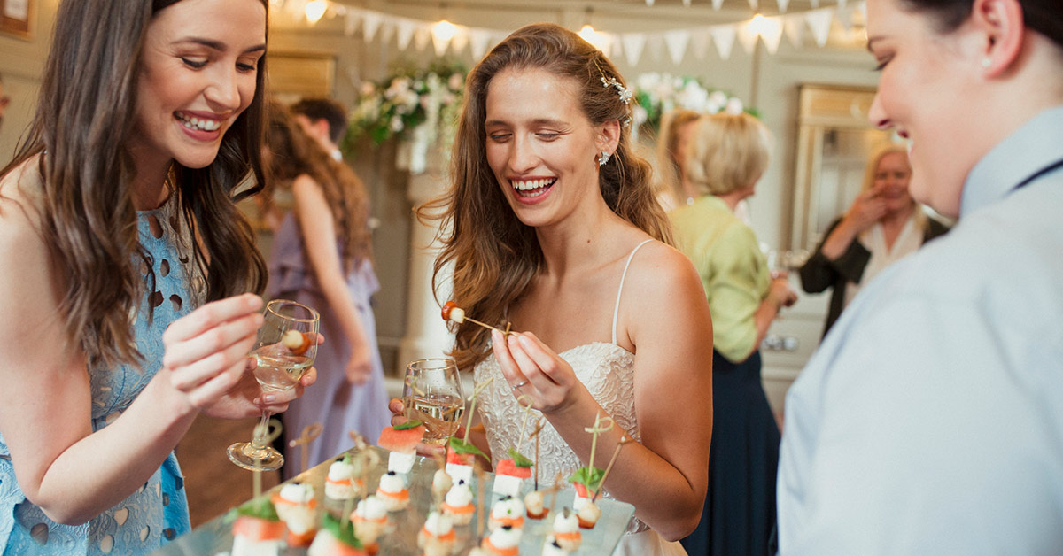 happy ladies at a wedding