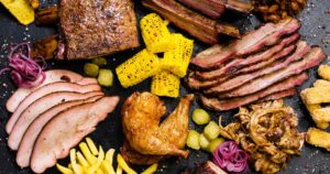catering meats and vegetable foods
