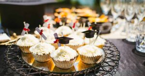 muffins with graduation hats
