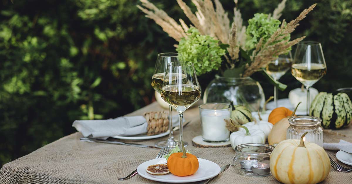 Fall wedding food with pumpkins