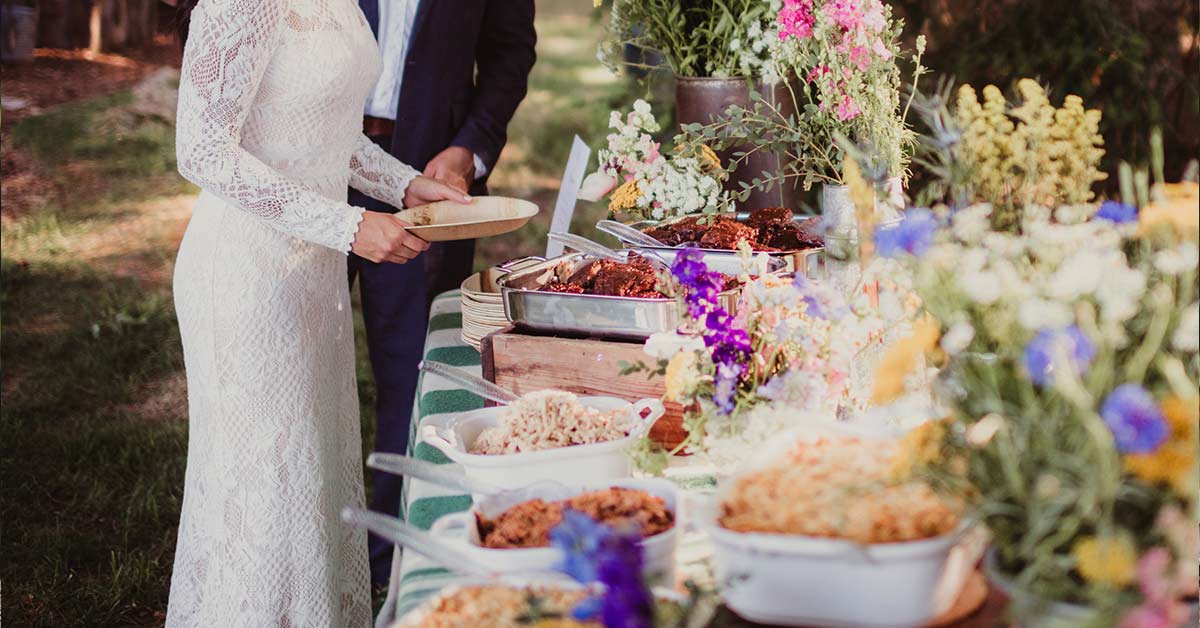 outdoor Fall wedding catering